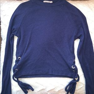 FashionNova Navy Blue Long Sleeve Top